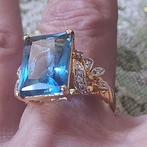 Classic Blue Lagoon Coctail Ring